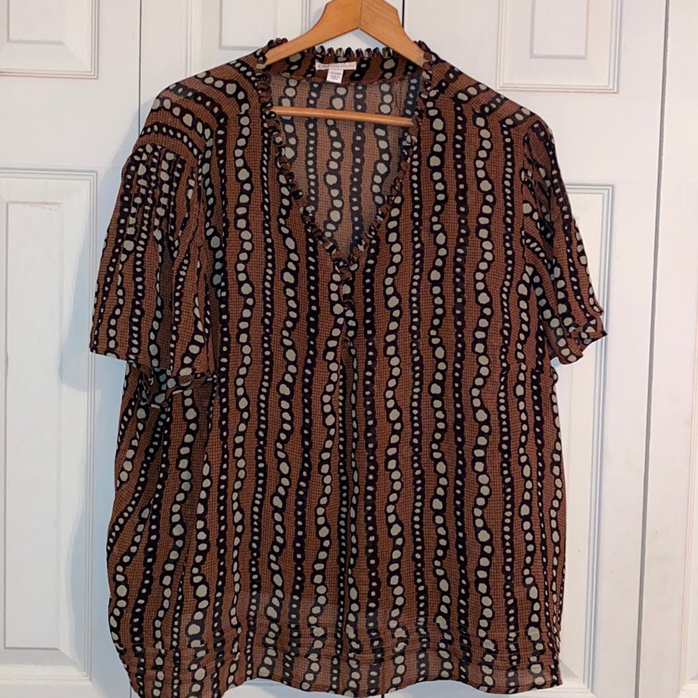 Cato Semi Sheer Polka Dot Top Size 22/24W